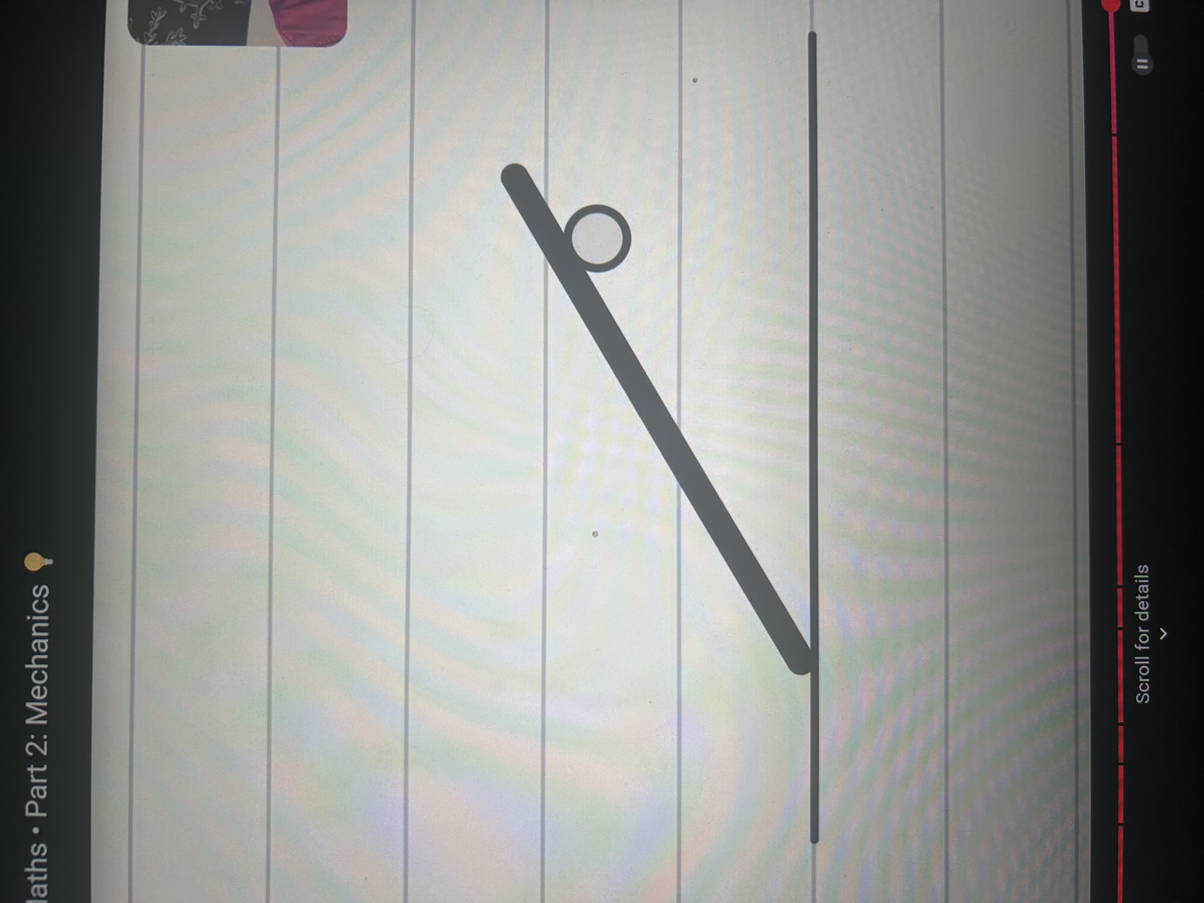 <p>rod resting on peg</p>
