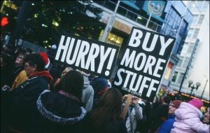 <p>idea that buying and obtaining more is always a good thing</p>