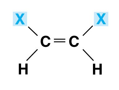same side of double bond