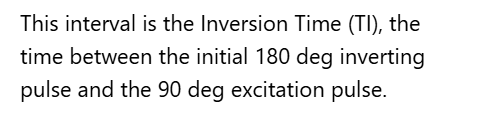 <p>B. Inversion time (TI)</p>