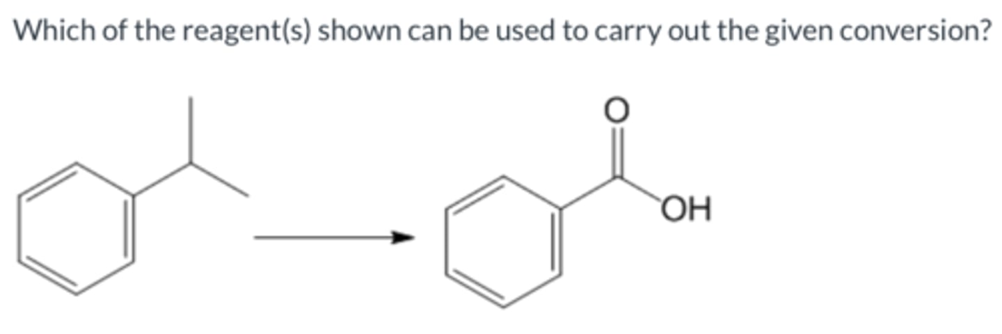 <p>Which of the reagent(s) shown can be used to carry out the given conversion?</p>