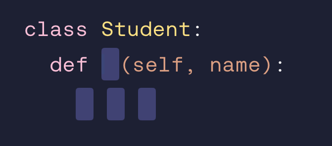 <p>Fill in the missing code so that instances of S⁠t⁠u⁠d⁠e⁠n⁠t⁠ receive a n⁠a⁠m⁠e⁠ property.</p>