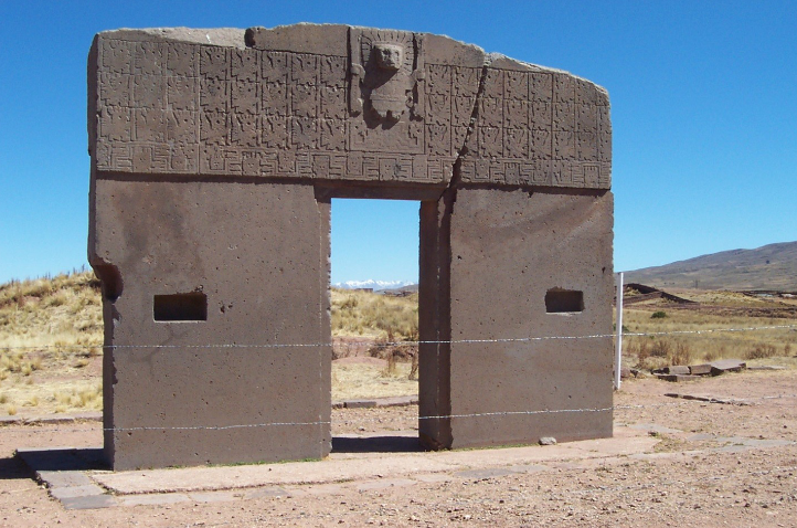 <p>2.21 Tiahuanaco, Kalasasaya Temple, Gateway of the Sun, c. 200 BCE-1000 CE</p>