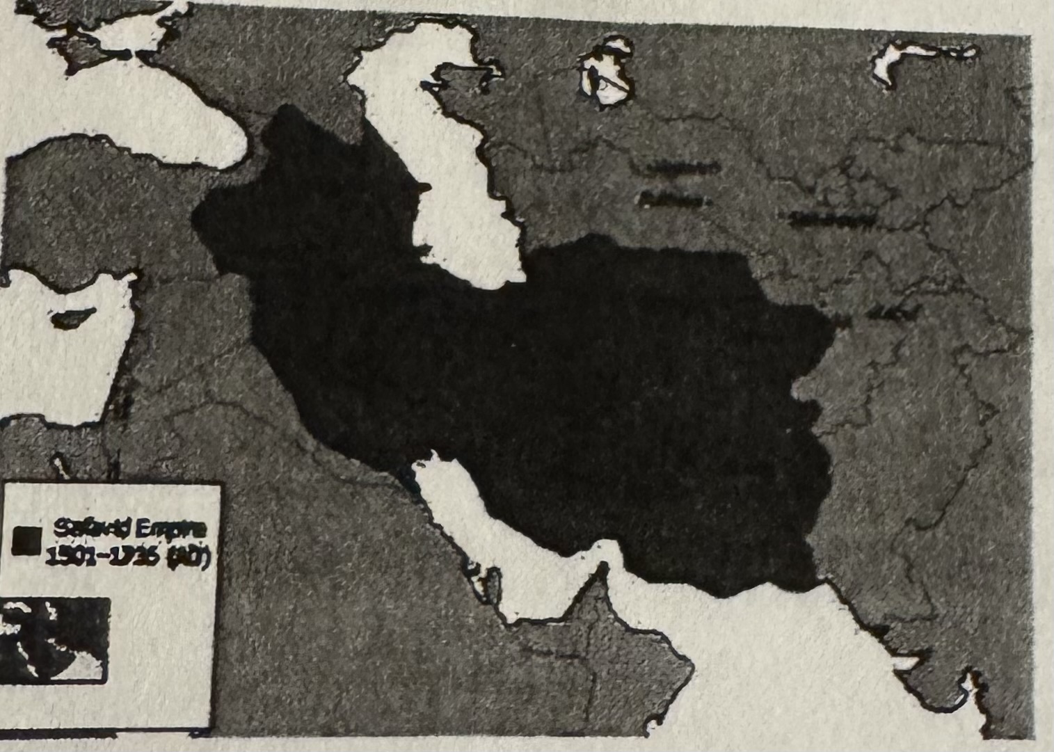 <p>Which geographical feature was the western border of the Safavid Empire?</p>