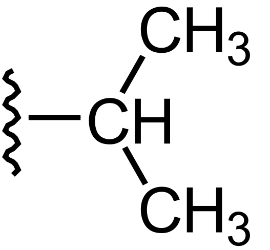 <p>substituent with middle carbon of a three carbon chain connected to the main chain</p>