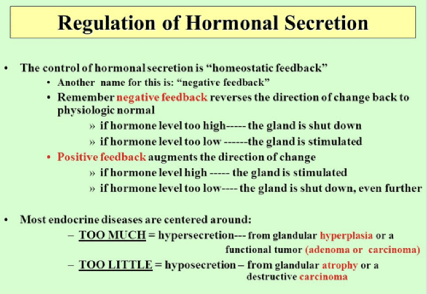 <p>hyposecretion</p>