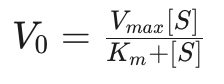 <p><strong>What It Is</strong>: The Michaelis-Menten equation is a mathematical formula that describes the speed (velocity) of a reaction catalyzed by an enzyme. It connects the initial reaction rate (V₀) to the concentration of the substrate ([S]). This allows us to predict how fast an enzyme will work under different conditions.</p><p></p><p>Where:</p><ul><li><p><strong>V₀</strong> is the initial rate of the reaction.</p></li><li><p><strong>Vₘₐₓ</strong> is the maximum possible rate when the enzyme is completely saturated with substrate.</p></li><li><p><strong>[S]</strong> is the concentration of the substrate.</p></li><li><p><strong>Kₘ</strong> is the Michaelis constant, representing the substrate concentration at which the reaction rate is half of Vₘₐₓ.</p></li></ul><p></p><p><strong>Key Shortcut</strong>: A crucial concept for solving problems quickly is the definition of Kₘ. If you are told that the reaction is proceeding at exactly half of its maximum speed (V₀ = ½Vₘₐₓ), you immediately know that the substrate concentration must be equal to the Kₘ value ([S] = Kₘ).</p><p></p>