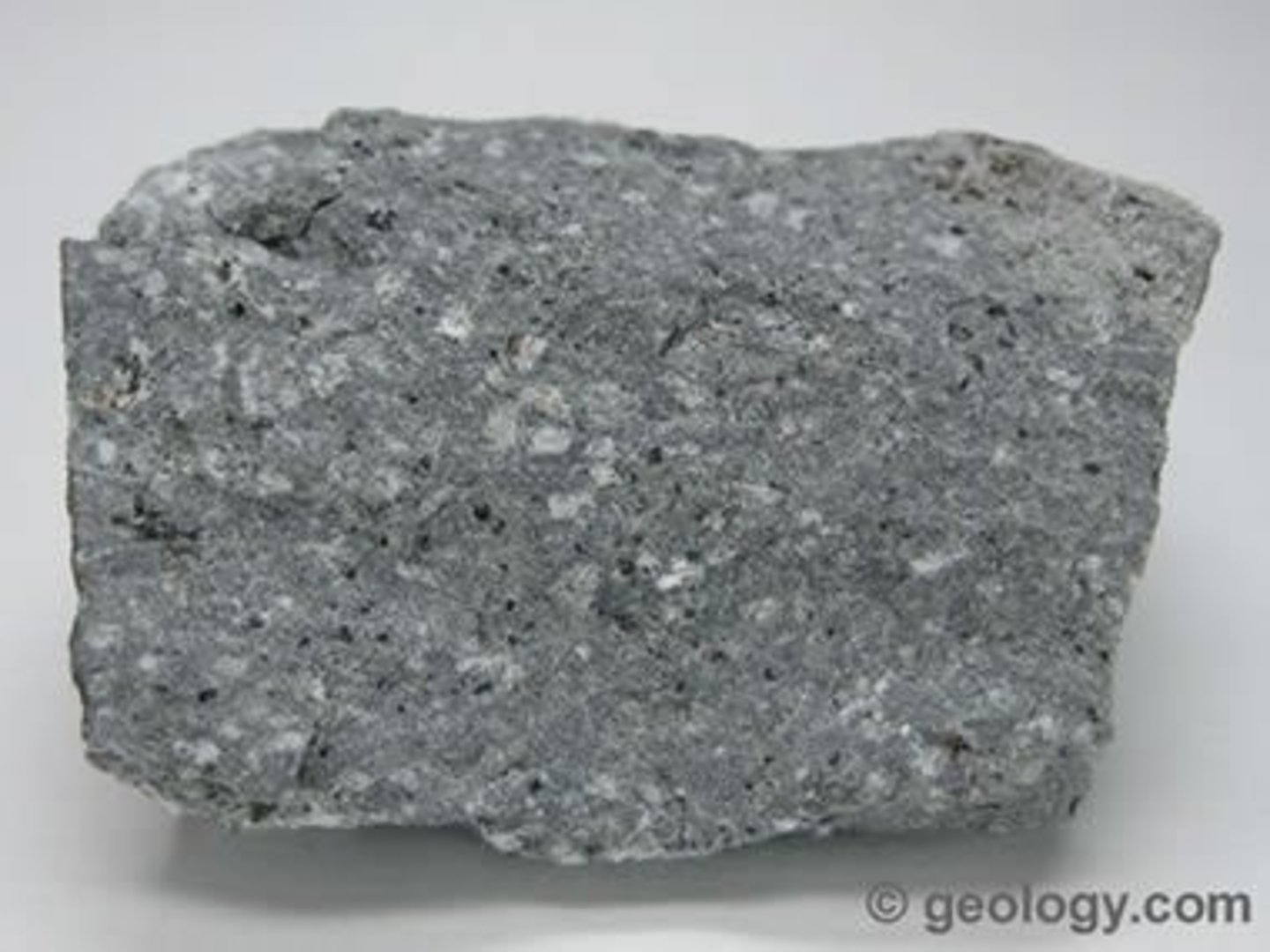 <p>a dark, fine-grained, extrusive, brown or grayish igneous rock that is intermediate in composition between rhyolite and basalt.<br>contains:<br>1)plagioclase<br>2)biotite<br>3)pyroxenes<br>4)amphiboles</p>