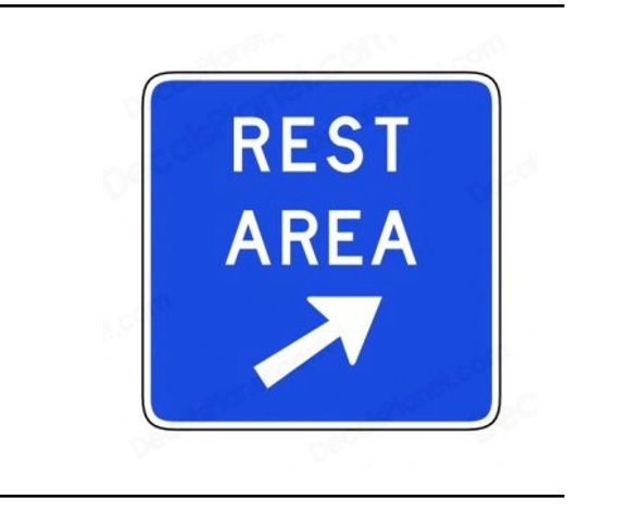 <p>What does a Rest Area Ahead sign indicate?</p>