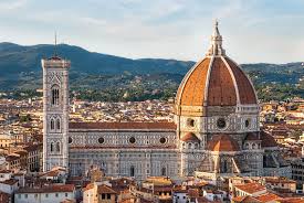 <p>A cathedral in Florence, Italy, featuring a stunning dome designed by Filippo Brunelleschi, renowned for its innovative use of materials and techniques. </p>