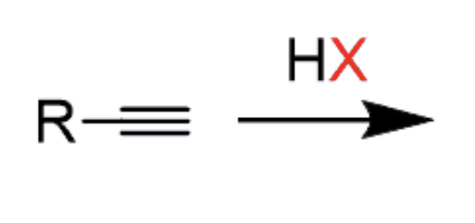 <p>Hydrohalogenation of an Alkyne </p>
