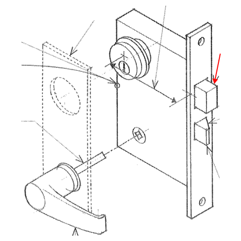 <p><span>A lock having a square head that is moved into position by the turning of a knob or key rather than by spring action</span></p>