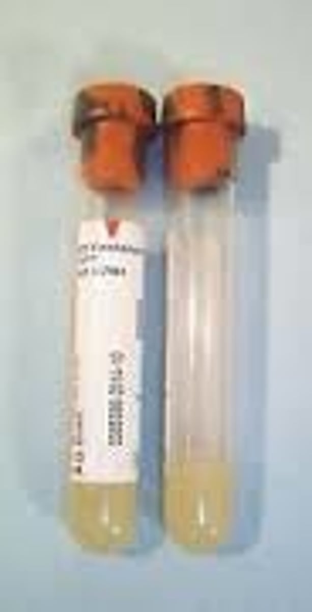 <p>clot activator/polymer gel</p>