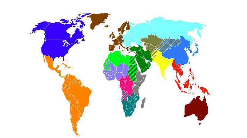 <p>Which region is Moss Green (above yellow)?</p>