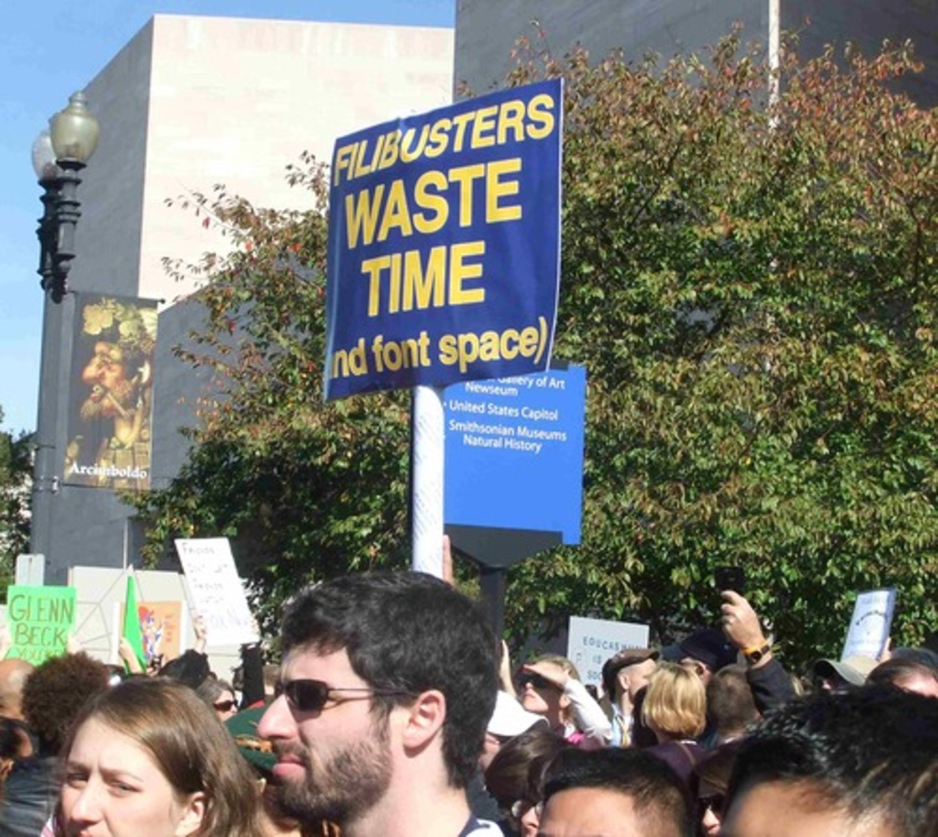 <p>When a US Senator gives a prolonged speech on the floor of the Senate in order to obstruct legislative progress of a bill or confirmation of appointments to the executive or judiciary.</p>