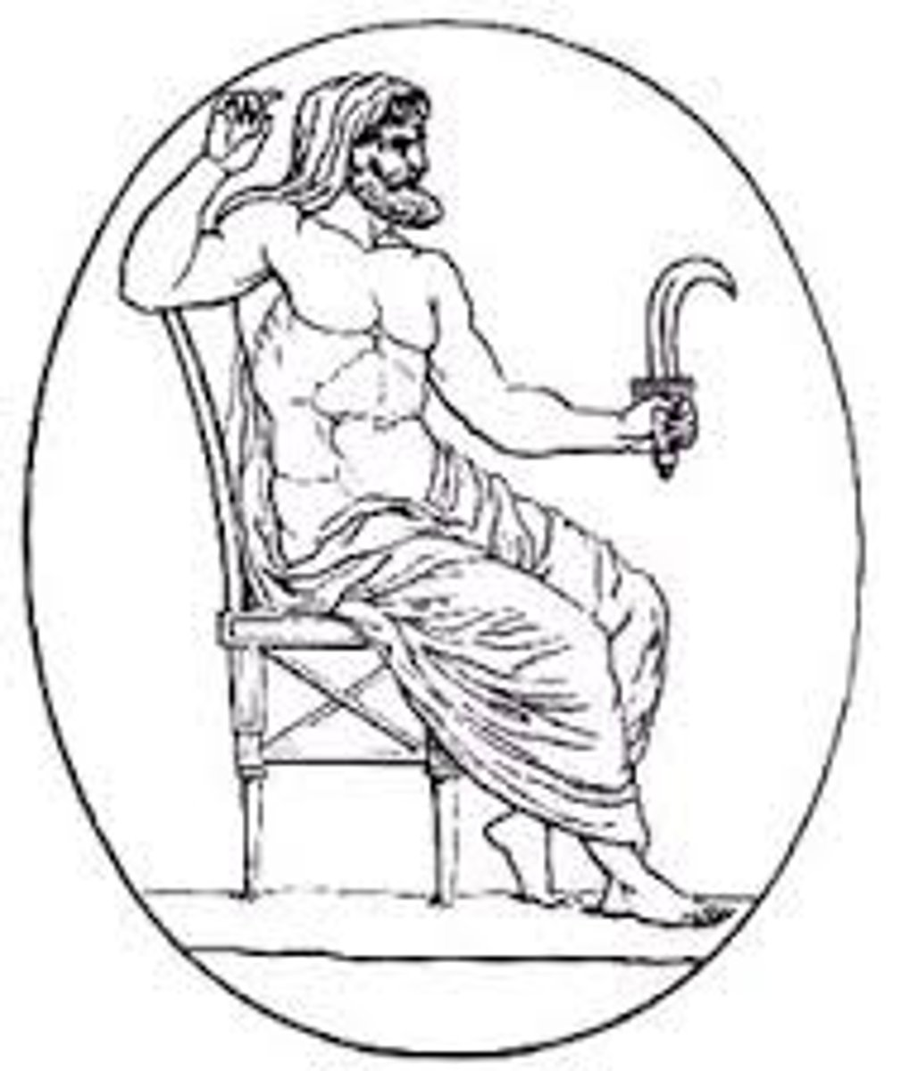 <p>Saturn, father of Jupiter, king of Latium</p>