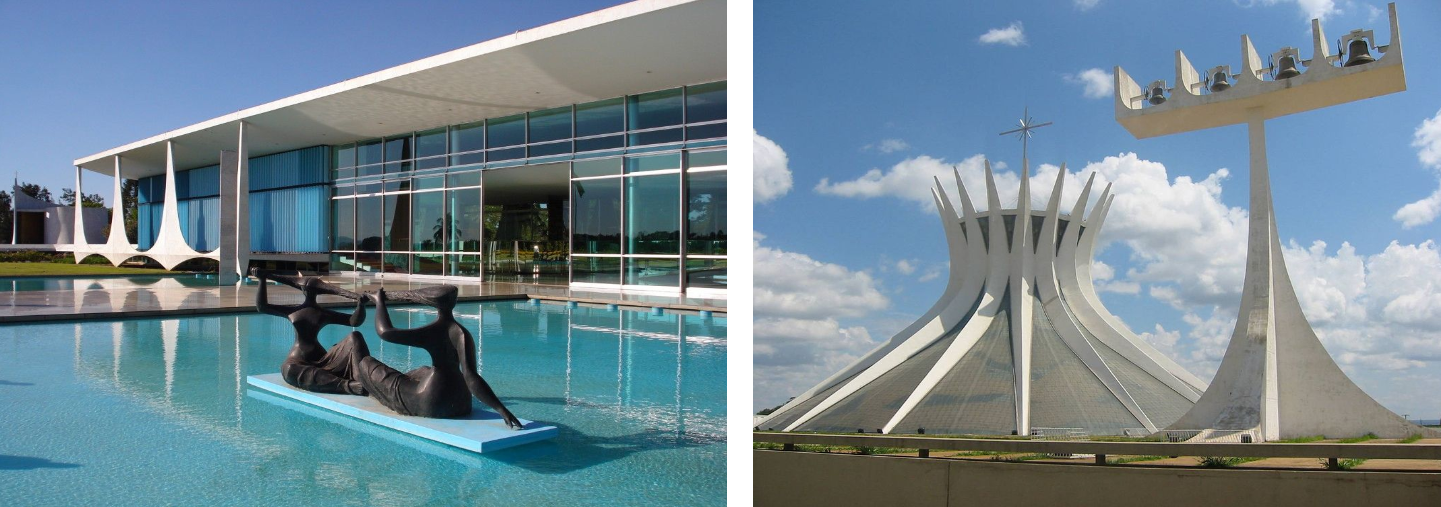 <ul><li><p><strong>The Palácio da Alvorada</strong></p></li><li><p><strong>Cathedral of Brasília</strong></p></li></ul><p></p>