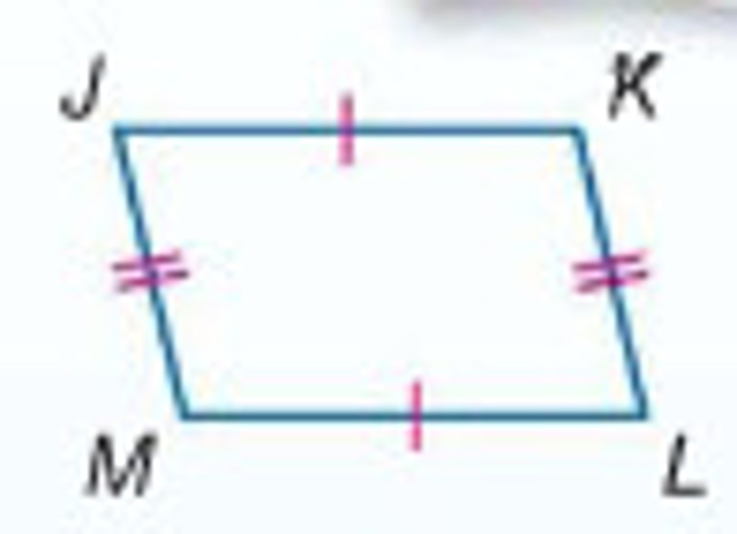 <p>If a quadrilateral is a parallelogram, then its opposite sides are congruent</p>