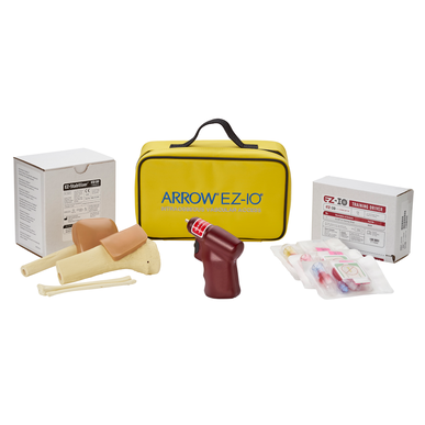 <p>Medical supplies for intraosseous access, including drills and needles for emergency situations. </p>