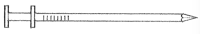 <p><span>A nail used in building temporary structures, such as scaffolding and formwork, having a flange on its shank to prevent it from being driven in all the way and to leave the head</span></p>