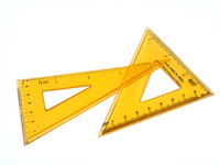 <p>a tool used in geometry and technical drawing, featuring a triangular shape, to draw accurate angles and lines. </p>