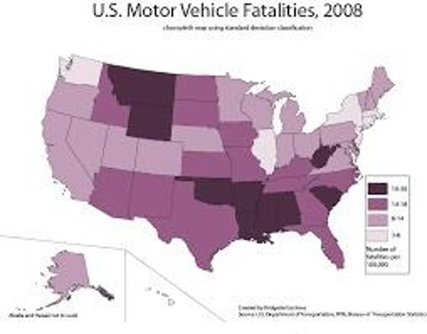 <p>A thematic map that uses different shades or colors to represent data.</p>