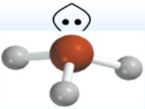 <p>Trigonal pyramidal (&lt;109.5°)</p>
