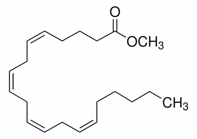 <ul><li><p>20C unsaturated fatty acid</p></li><li><p>CH3-(CH2)4-(CH==CHCH2)4-(CH2)2-COOH</p></li></ul><p></p>