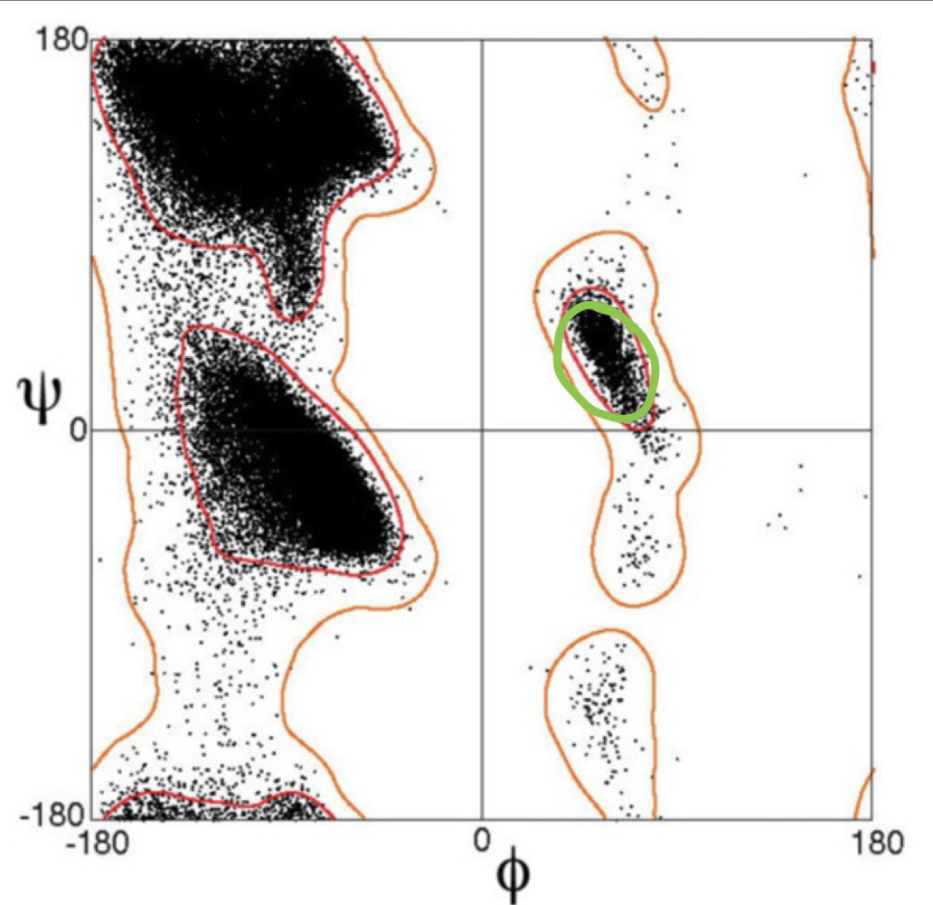 <p>what secondary structure is indicated by the green circle?</p>