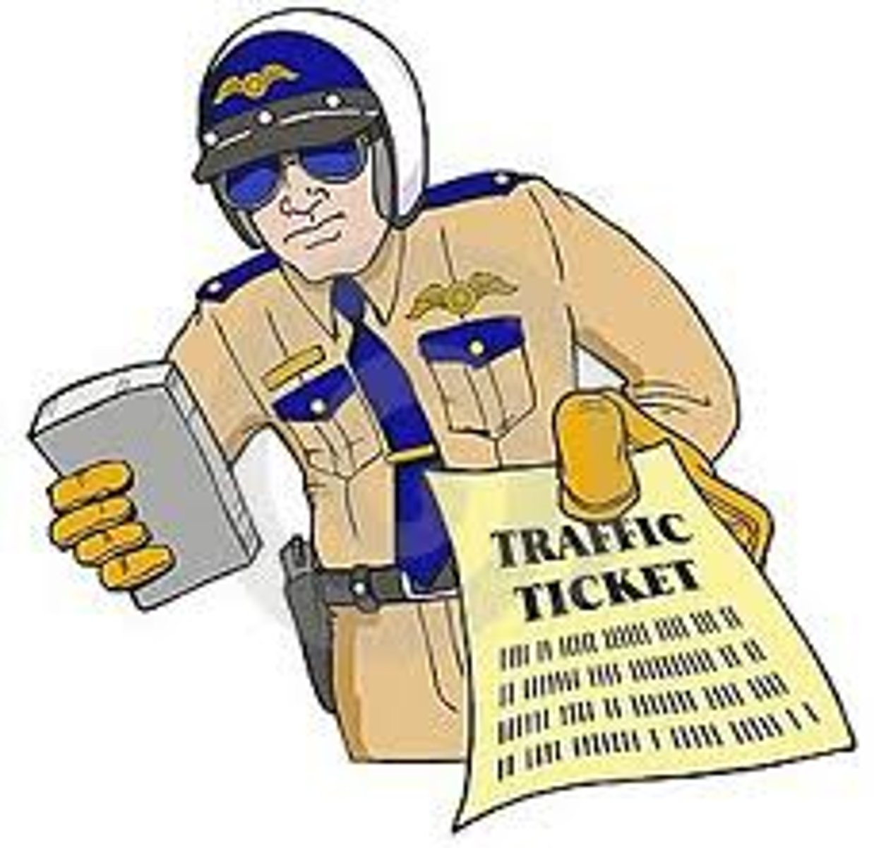 <p>to give (someone) a ticket</p>