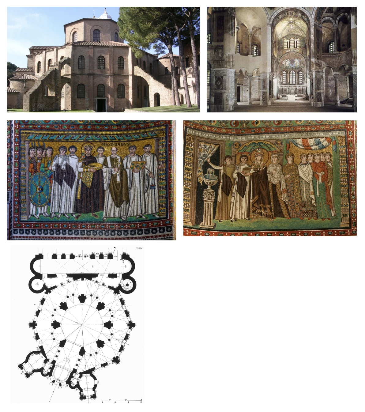 <p>Ravenna, Italy. c. 526–547 C.E. Brick, marble, and stone veneer; mosaic.</p>