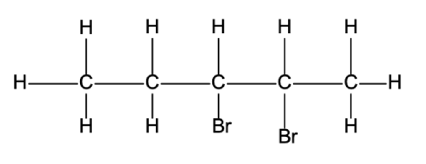 <p>displayed formula for 2,3-dibromopentan</p>