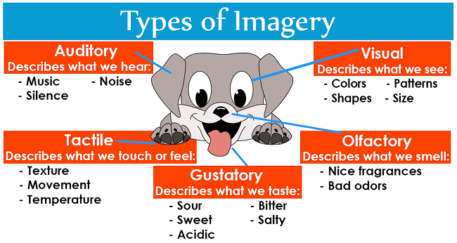 describing objects, actions, and ideas in a way that appeals to our physical senses