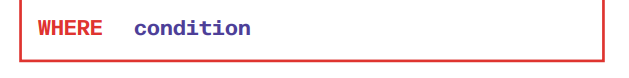 <p>A command in DML that filters data based on specified conditions.</p>