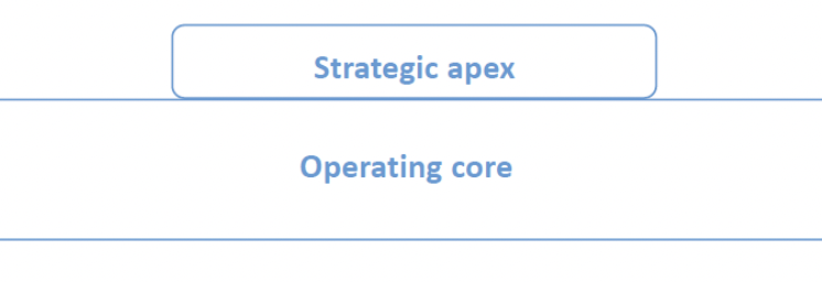 <ul><li><p>Strategic apex is the key part of the structure (direct supervision)</p></li><li><p>Only strategic apex and operating core&nbsp;</p></li><li><p>Start-ups or very small business&nbsp;</p></li></ul><p></p>