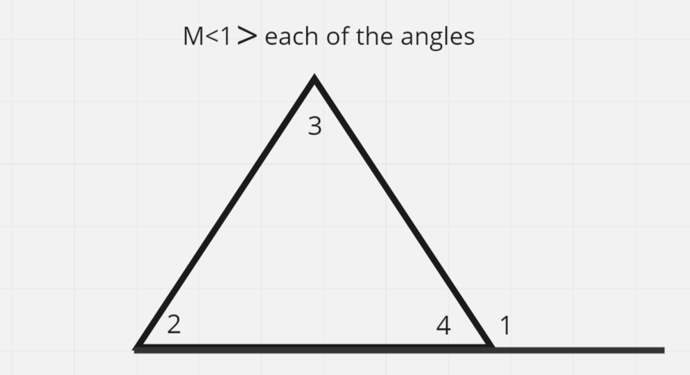 <p>the measure of an exterior angle of a triangle is greater than the measure of each of its remote angles</p>