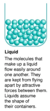 <p>They do not have a definite shape, they just take the shape of the container they are in. They have a definite volume. </p><p>They can also conduct energy if it is a liquid metal or if you dissolve salts, acids, or bases in water (they are ions). </p>