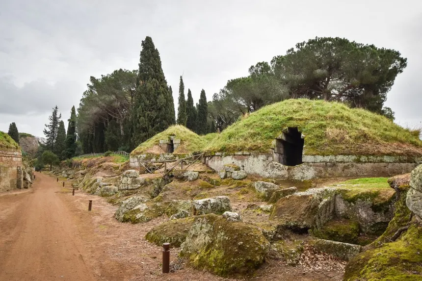 <p>circular mounds built for tombs and burial sites</p>