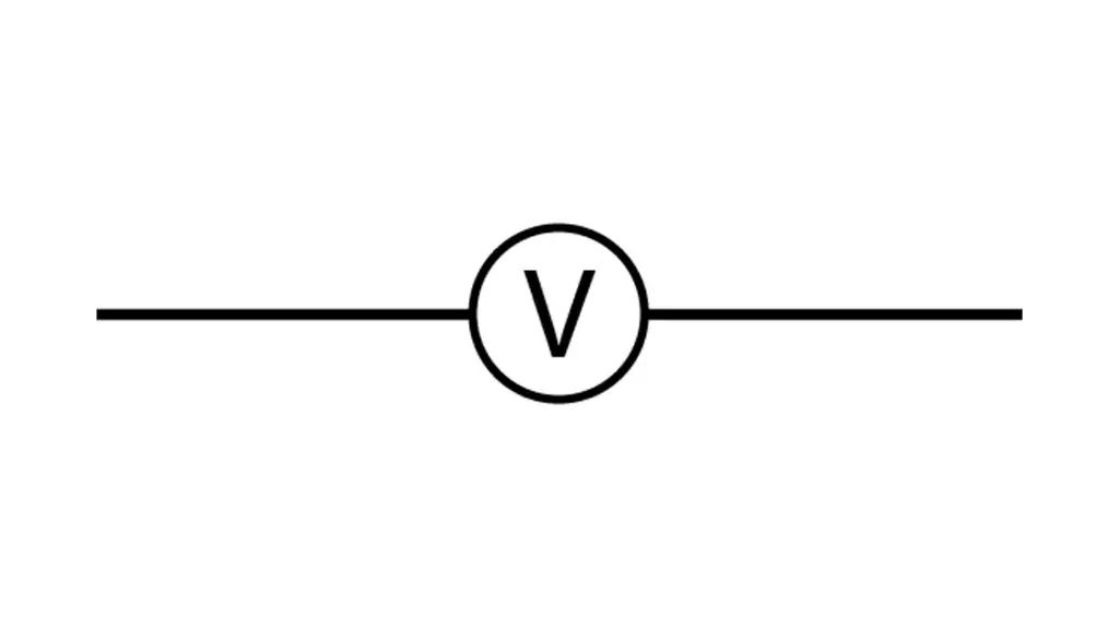 <p>It measures voltage. (Chapter 2c Voltage Source and Measuring Devices)</p>