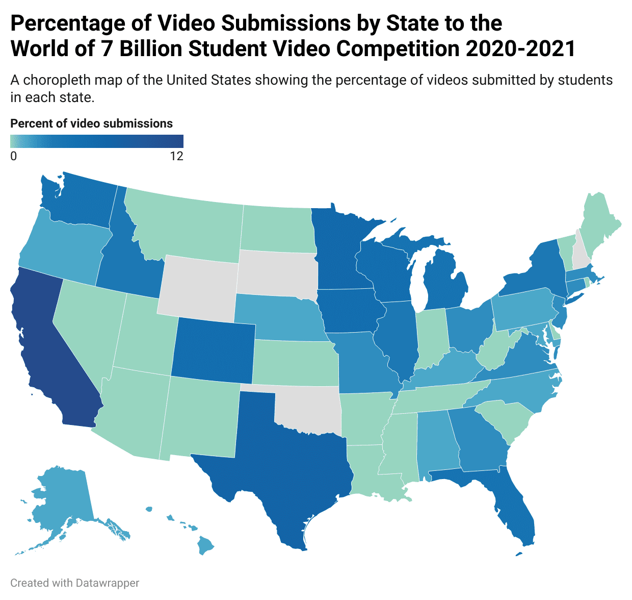 <p>A thematic map that uses colors or shading to represent data values.</p>