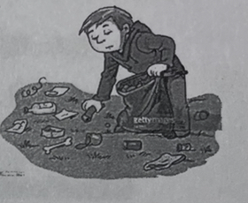 <p>to pick up, gather</p>