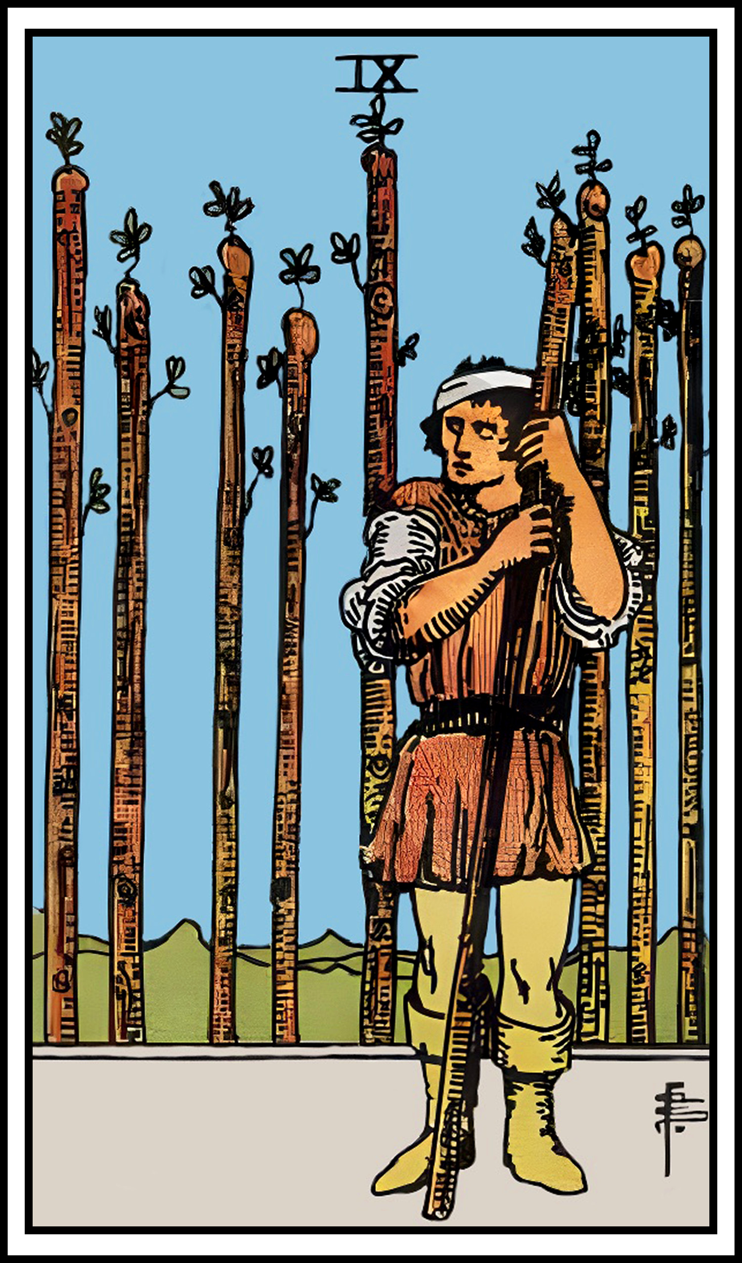 <p>9 of wands</p>