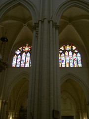 a section of a building that rises above the aisles and allows light to enter