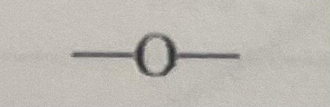 <p>oxygen atom bonded to two carbons</p>