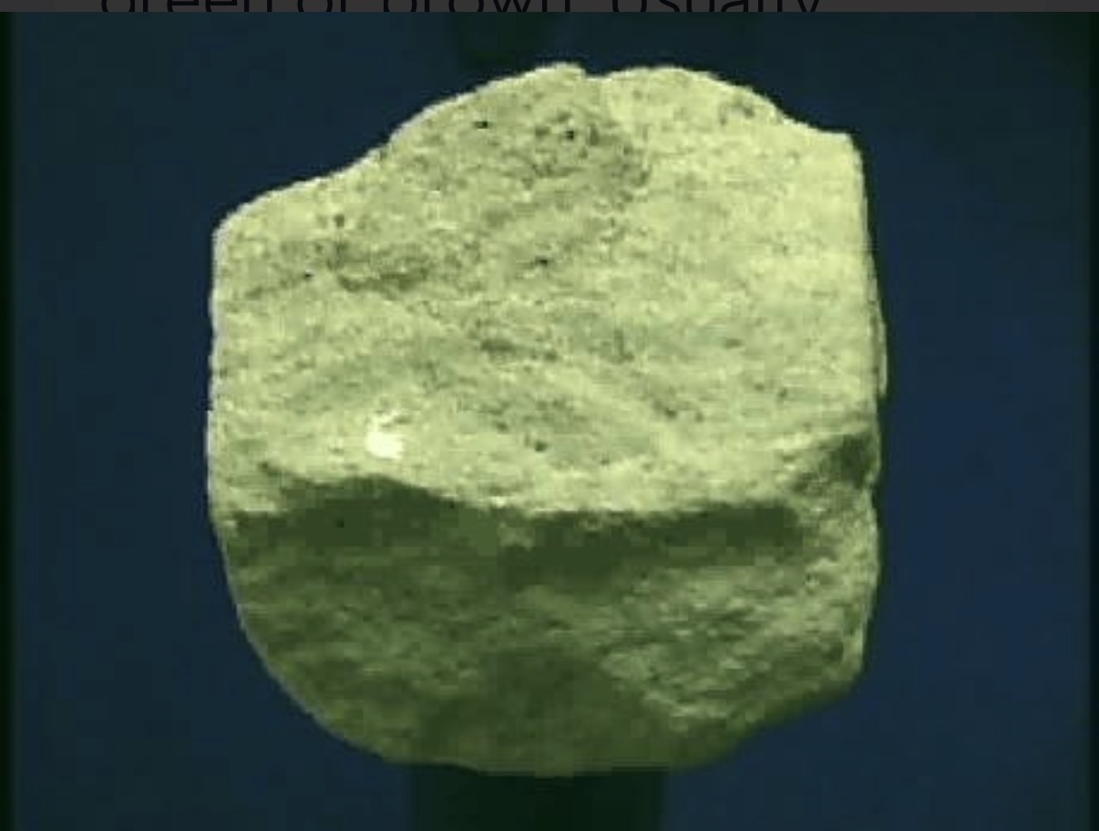 <p>Pale green to white if any streak. Conchoidal fracture, vitreous. Olive to grayish green or brown color. Usually found as granular masses. Common mainly in basic rocks like gabbro basalt. Weathered pretty easily. </p>