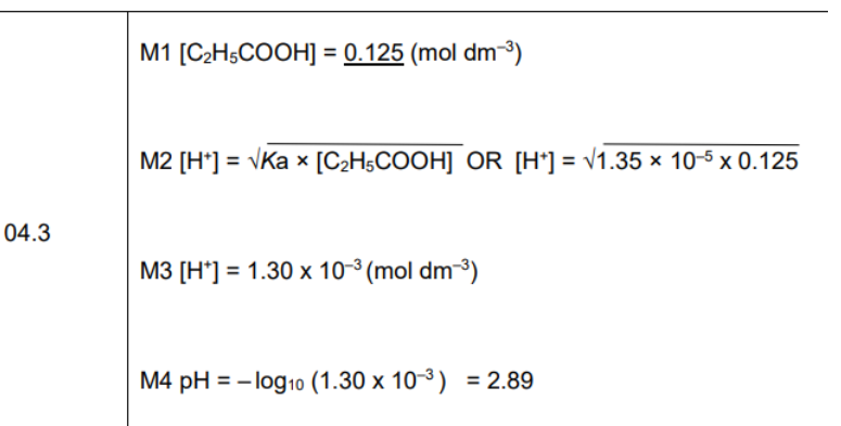 <p>not the information in the quesiotn that we have been given </p><p>USe euqaiton C1V1=C2V2 </p><p>Calculate H+ = Sqaure root KA x HA </p><p>Calcualte Ph</p>
