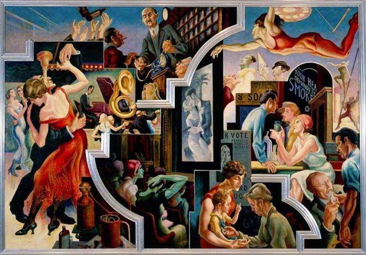 <p>Who painted "City Activities with Dance Hall" in 1930-31?</p>