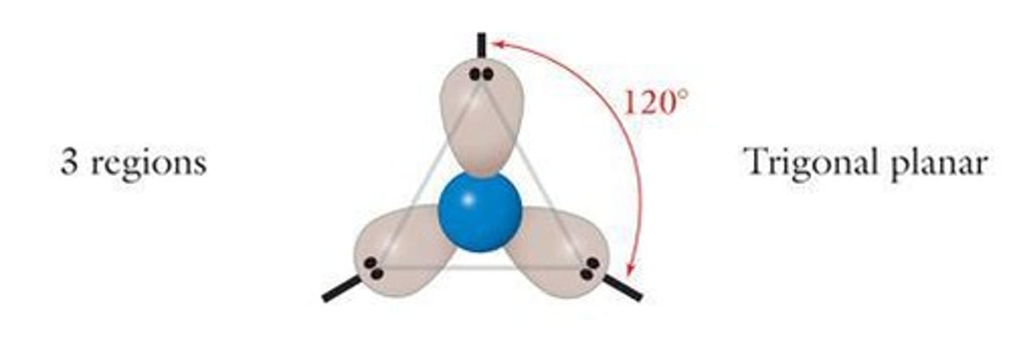 <p>Three electron domains arranged in a plane.</p>