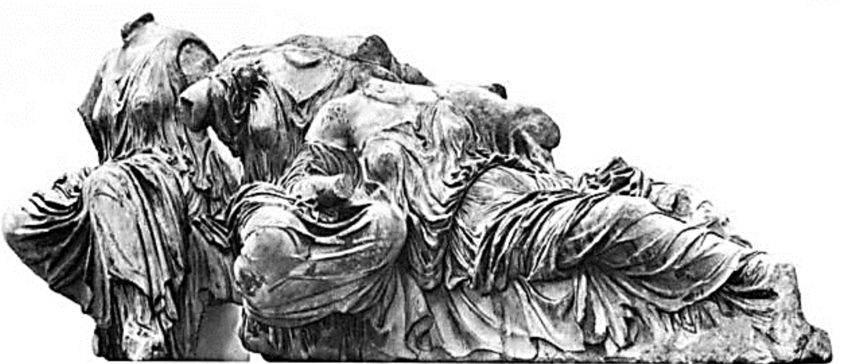<p>How is detail created in this section of the east pediment? (4 POINTS)</p>