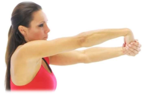 <p>To self-stretch the Finger Extensors, what movements do you need to do?</p>